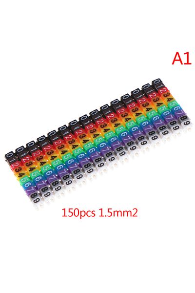 JETTING 1.5mm 100 Pcs Cable Markers Colourful C-type Marker Number Tag Label For 2-3mm Wire Conspicuous And