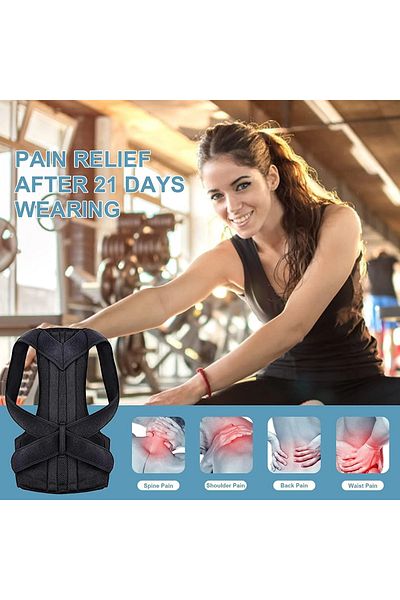 Akselife Women Men Double Underwire Upright Posture Corset Shoulder Waist Back Belt Anti Humpback Corset