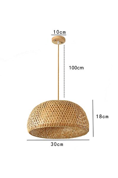 STDJHong A Style 01 Hand Knitted Chinese Style Weaving Hanging Lamps 18/19/30cm Bamboo Pendant Lamp Restauran