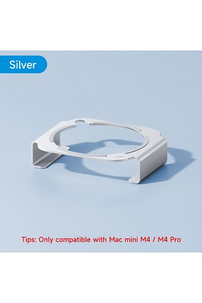 Choice Silver Hagibis Desktop Stand For Mac Mini M4/m4 Pro 2024 Heat Dissipation Bracket Aluminum Alloy Mou