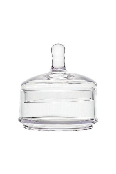 Parfait وعاء حلوى زجاجي أنيق ومتين مع غطاء 13 × 12 سم