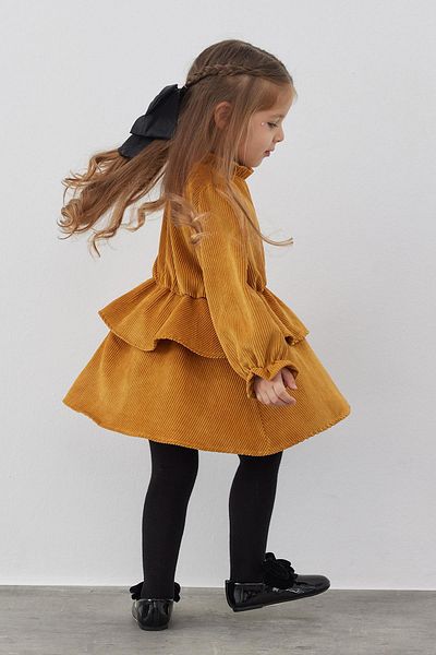 Tics Mustard Velvet Dress
