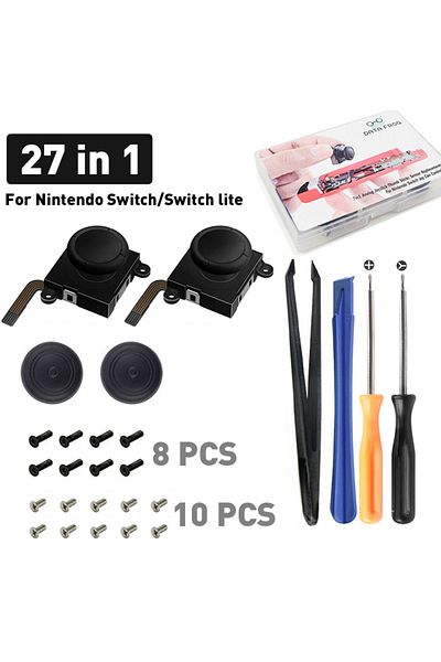 Choice 27 In 1 With Box Data Frog 3d Analog Joystick Thumb Stick Compatible Nintendo Switch Joy Pad Replac