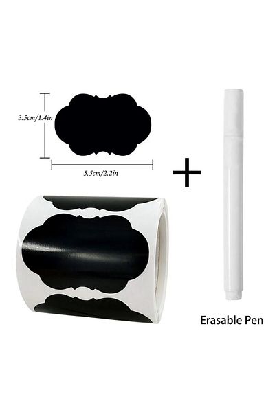 Choice Syf-65 120pcs/roll 3 Styles Removable Blackboard Stickers With Erasable Pen Waterproof Chalkboard La