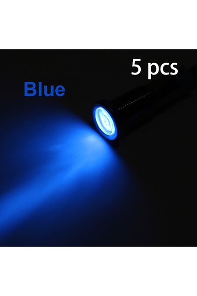 Choice 12 V 5 Pcs Blue 5pc 6mm Warning Led Metal Indicator Light Pilot Waterproof Ip67 Signal Lamp 6v 12v 2