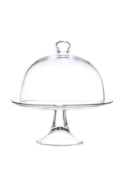 Vidivi Crystal Dishwasher Safe Footed Plate with Dome Lid 28cm