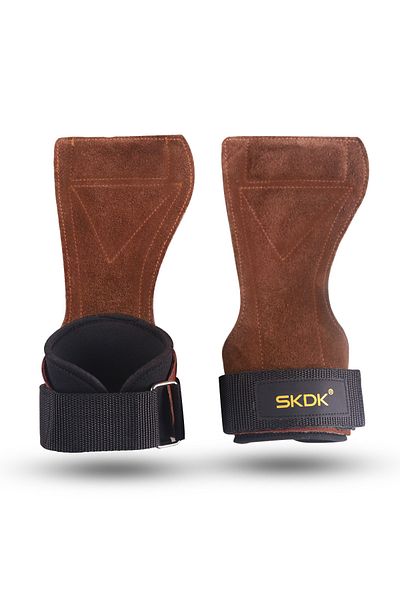 Choice Dark Khaki Gym Grips For Men Women Cowhide Palm Guards Weightlifting Fitness Workout Gloves Grips Wi