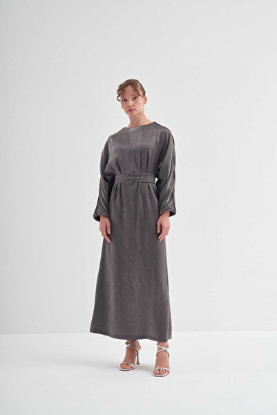 EMNORA Diana Kemerli Elbise Siyah