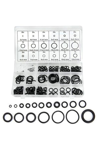 Choice مجموعة مكونة من 225 قطعة، مجموعة مكونة من 419/225 قطعة من حلقات O-ring العالمية، 32 مقاسًا، حلقات مطاطية من النتريل، حشية حلقة O-ring