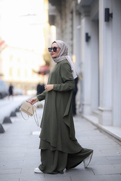 NS Moda Hijab Lina Set Khaki Model-511
