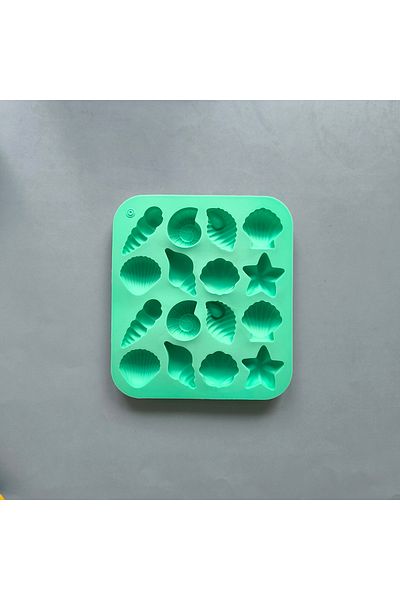 Choice 013green 16 Cavity Shell, Conch, Starfish And Other Shaped Silicone Molds Diy Candy Pudding, Ice Gri