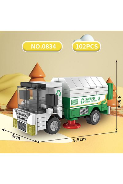 Choice 0834 8 Puzzle Toys, Building Blocks, Sliding Cars, City Themed Simulation Vehicles, Exquisite Interi