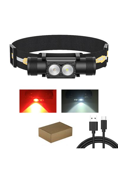 Choice No Battery Newest Led Mini Headlamp High Power White Red Headlight 18650 Rechargeable Usb Type-c Tor