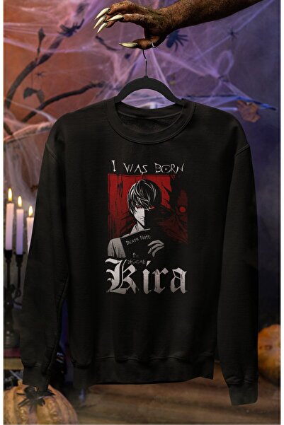 Fuddy Moda Oversize I Was Born Kira Yazılı Kapüşonsuz Sweatshirt, Unisex Deat...