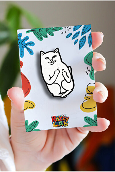 Rozzy Lab RIPNDIP Kedi - Rozet - Broş - Yaka Çanta Aksesuar