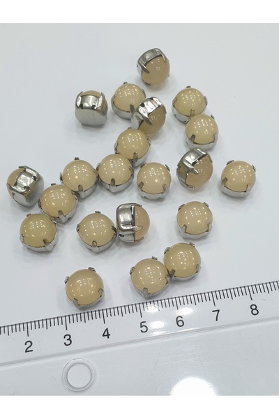 CRYSTALSHOP Matirani bež kamen u okrugloj kutiji 10 mm - 50 komada