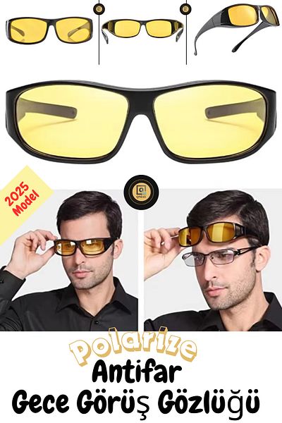 QNİAY 2025 Antifar Anti Headlight Polarized Night Driving Goggles Night Day Sun Vision Glasses