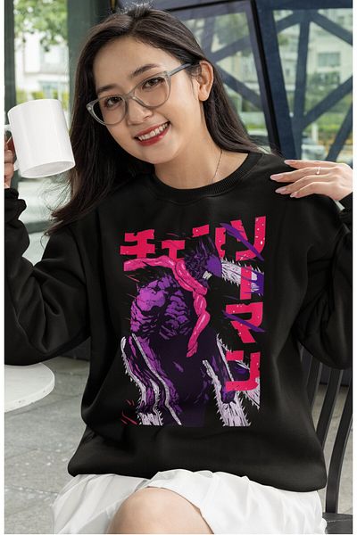 Fuddy Moda Hanorac oversize cu motocicletă cu imprimeu pentru bărbați, hanorac unisex CSM cu tematică anime