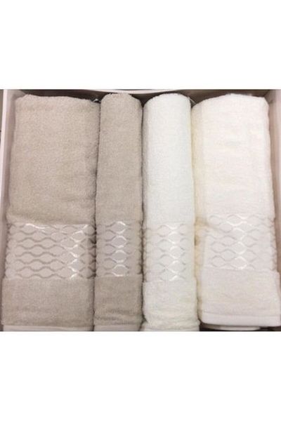 Özdilek Elissa Best Bath Set - Cream & Beige