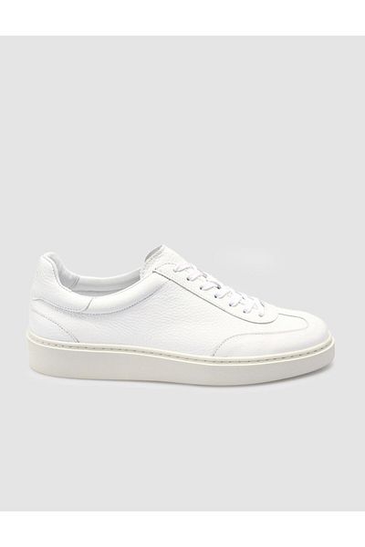 Cabani 100% Genuine Leather White Men's Sneakers
