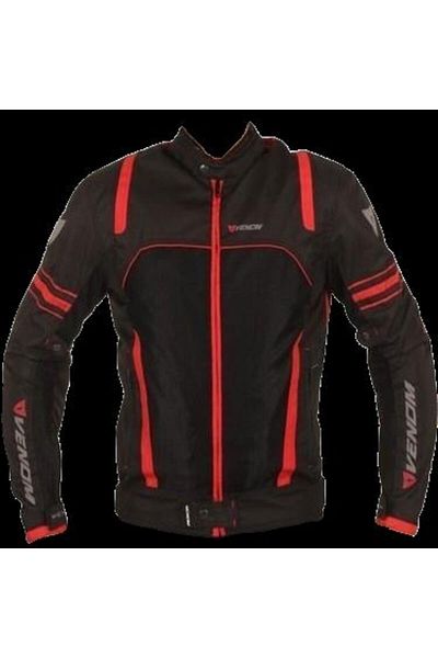VENOM Spin Motorcycle Coat Summer Black Red Black