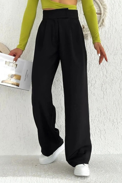 Swana Cırt Cırtlı Bol Paça Pleli Plazzo Pantolon