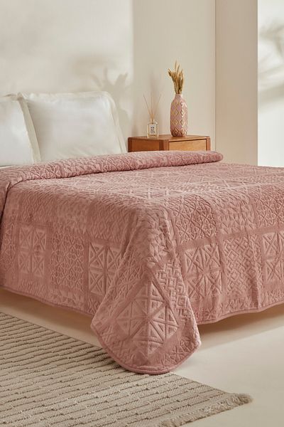 Karaca Home Blair Double Embos Blanket - Powder