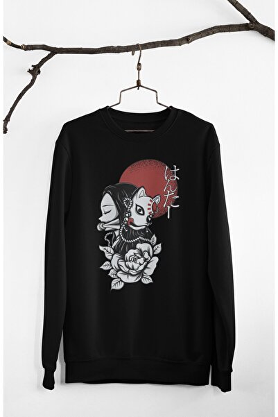 Fuddy Moda Оверсайз Кіцуне Незуко з принтом, без капюшона, унісекс, Demon Sla...