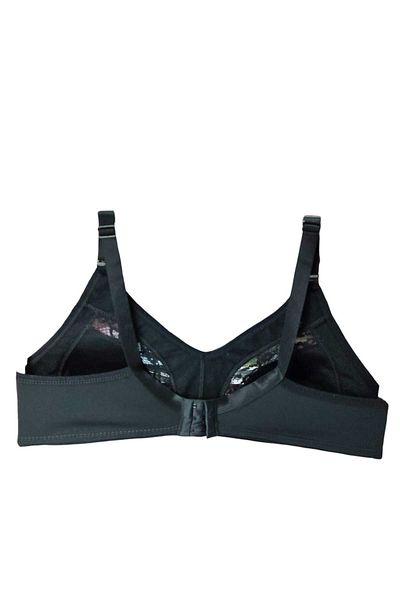 wear treasure Women's Plus Size Lace Detailed 3 Buckle Gathering Combed Cotton Supportless Wire Free Capless Mother's Bra