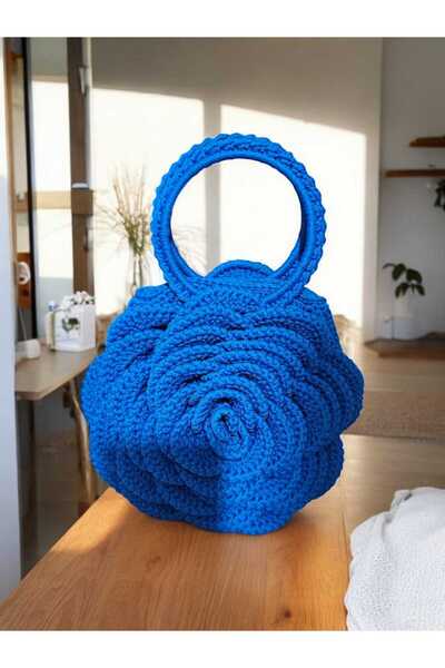 Örgü Sanatı El Örgüsü Gül Çanta