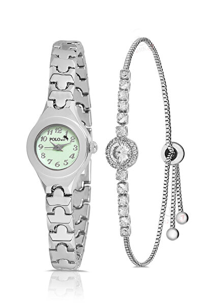 Polo Air Rakamlı Klasik Minik Kadın Kol Saati Zirkon Taş Yuvarlak Bileklik Ko...