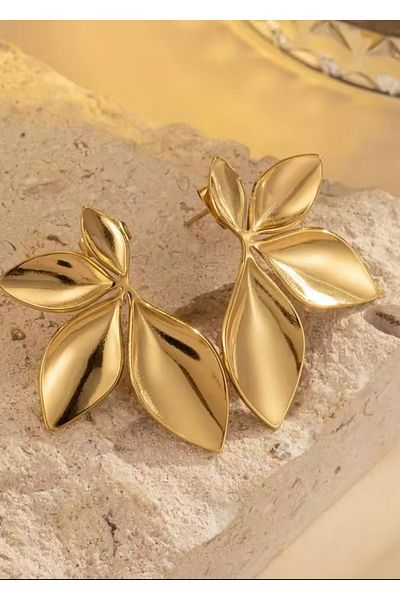 takıtarzım Gold 4 Leaf Women's Imported Earrings