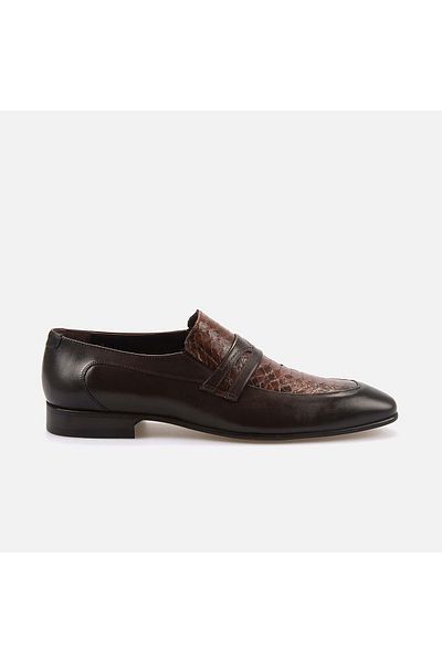 Kemal Tanca Gold Men's Genuine Leather Brown Casual Shoes