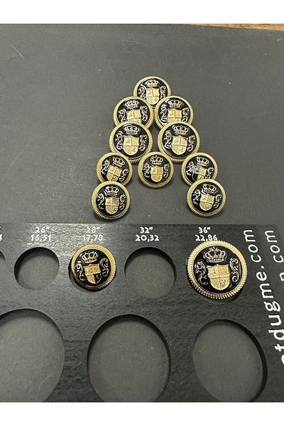 T.T Polnet Button Metal Jacket Blazer Enameled Button.