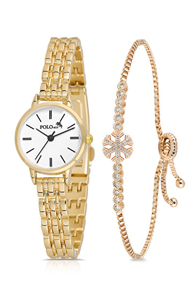 Polo Air Yuvarlak Kasa Kadın Kol Saati Zirkon Taşlı Kartanesi Asansörlü Bilek...