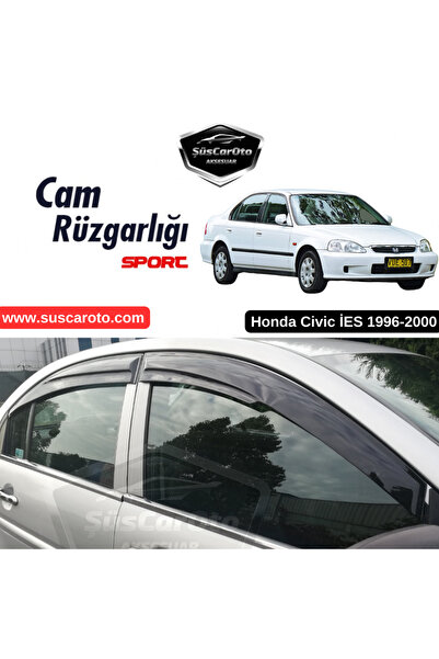 caralp Honda Civic İES EK 1996-2000 Uyumlu Mugen Cam Rüzgarlığı Seti Piano Bl...
