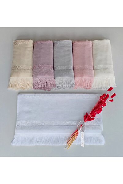 MYSOFT 50x90 Mysoft Етамін з бахромою, 6 рушників - Капічіно