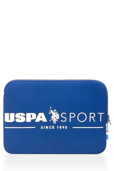 U.S. Polo Assn. يو اس بولو اسنحقيبة كمبيوتر محمول وحقيبة يد للجنسين باللون الأزرق الداكن Plevr23687