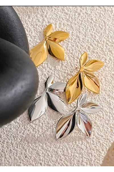 takıtarzım 4 yaprak silver kadın ithal küpe