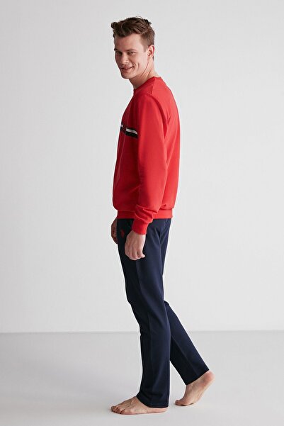 U.S. Polo Assn. BASE. POLO ASSN. - Men's Red Round Collar Pajama Set 024K.Z1ET8AG7RP10