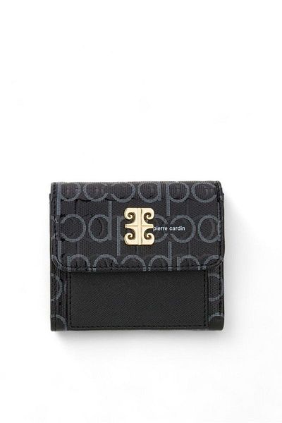 Pierre Cardin Черна дамска чанта портфолио и клъч с монограм - 06PC24Y601-PMN