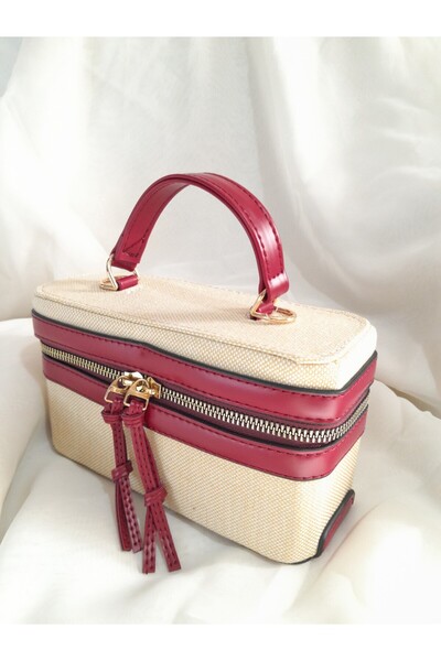 Barbaris Kırmızı Kutu Model Kadın Deri Detaylı Omuz Ve Çapraz Askılı El Çantası