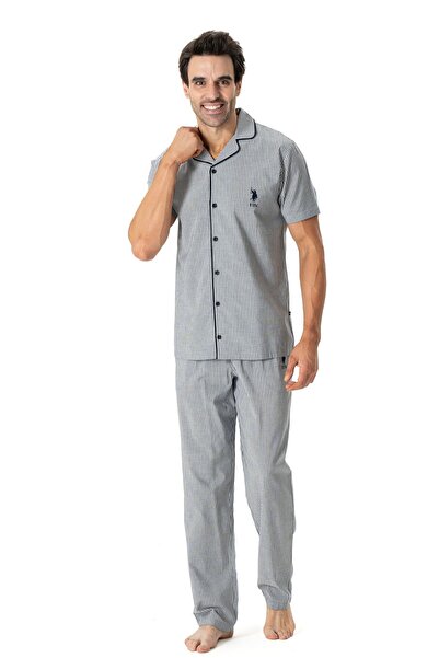 U.S. Polo Assn. Πόλο Ασν. (U.S. Polo Assn.) 20127 Γυναικεία λεπτή φλις ρόμπα με μακρυμάνικο κουκούλα-Γκρι