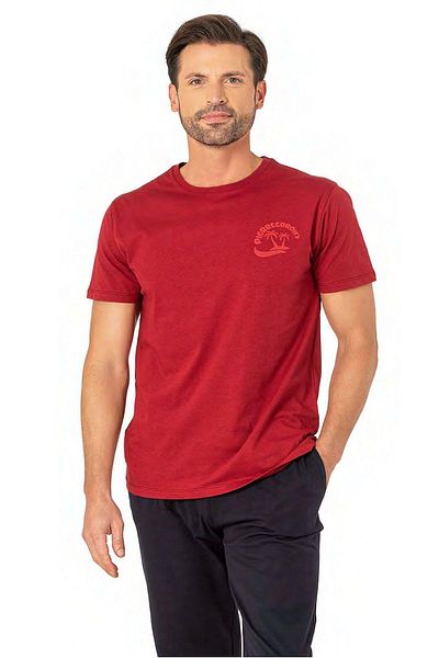 Pierre Cardin 6079 Ανδρικό κοστούμι πιτζάμες με κοντομάνικο λαιμόκοψη-μπορντό