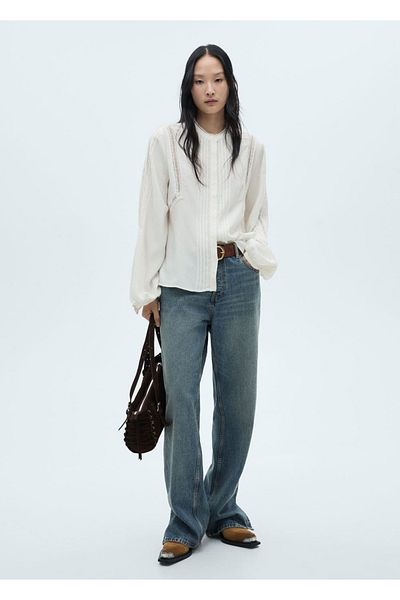 MANGO Woman Blouse with embroidery detail