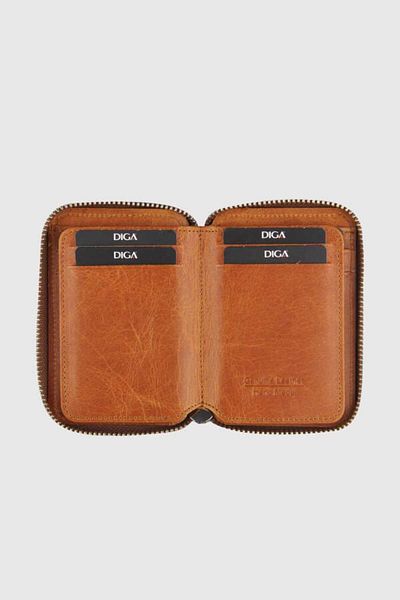 DİGA 796 Dg.03 Mini Real Leather Crazy Crazy Taba Wallet