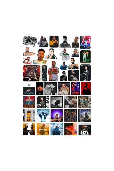 Ororabutik Σετ αυτοκόλλητων μουσικής Uzi Rap 42 τμχ - Σετ αυτοκόλλητων Scrapbook Bullet Journal