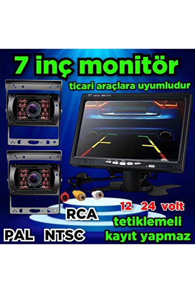 Twogo TARIMSAL ARAÇLARA 2 ADET METAL KASA KAMERA VE KAYITSIZ 7'' EKRAN 12 - 2...