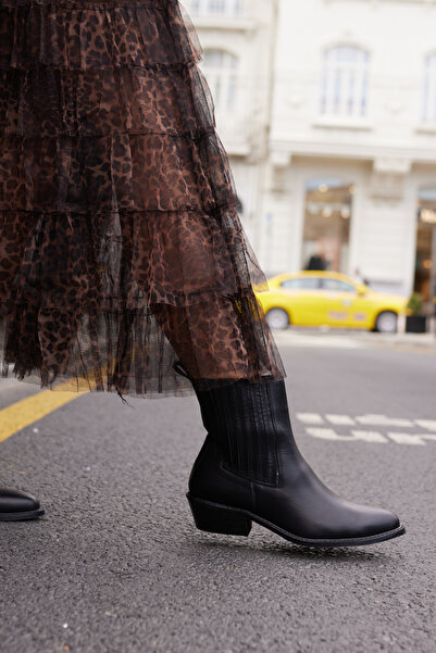 Carweza Ayakkabı Κοντές μπότες Norma Μαύρες από γνήσιο δέρμα