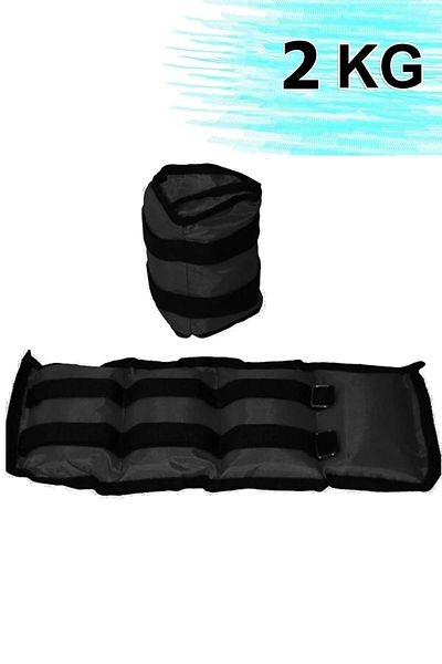 Jet 2 kg X 2 Pcs Hand & Foot Weight Wrist Belt Sets 1 Pair Sandbags Muscle Strengthener Black